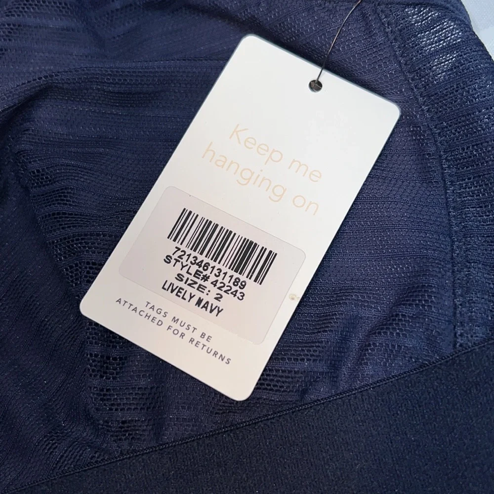 Lively The Busty Stripe Mesh Bralette,Elastic Stretch Band, Plunge Front Size 2 - Picture 6 of 7